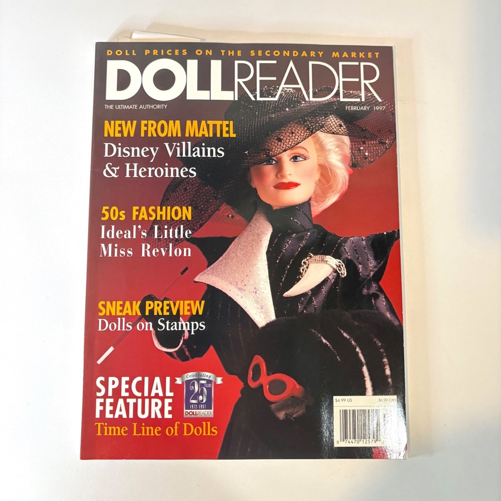 Vintage Doll Reader Magazine February 1997 Mattel Disney Villains Miss Revlon